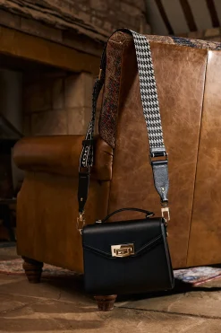 Holland Cooper Abbot Bag Strap Ecru Houndstooth Best