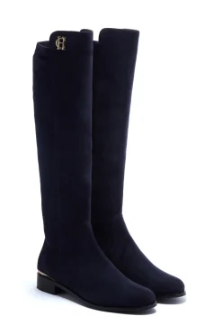 Holland Cooper Albany Knee Boot Ink Navy Suede Online