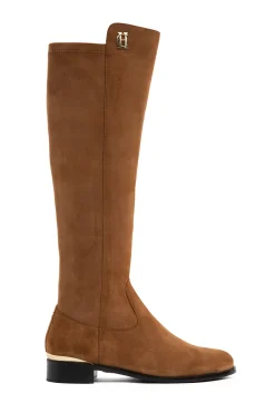 Holland Cooper Albany Knee Boot Tan Suede Outlet