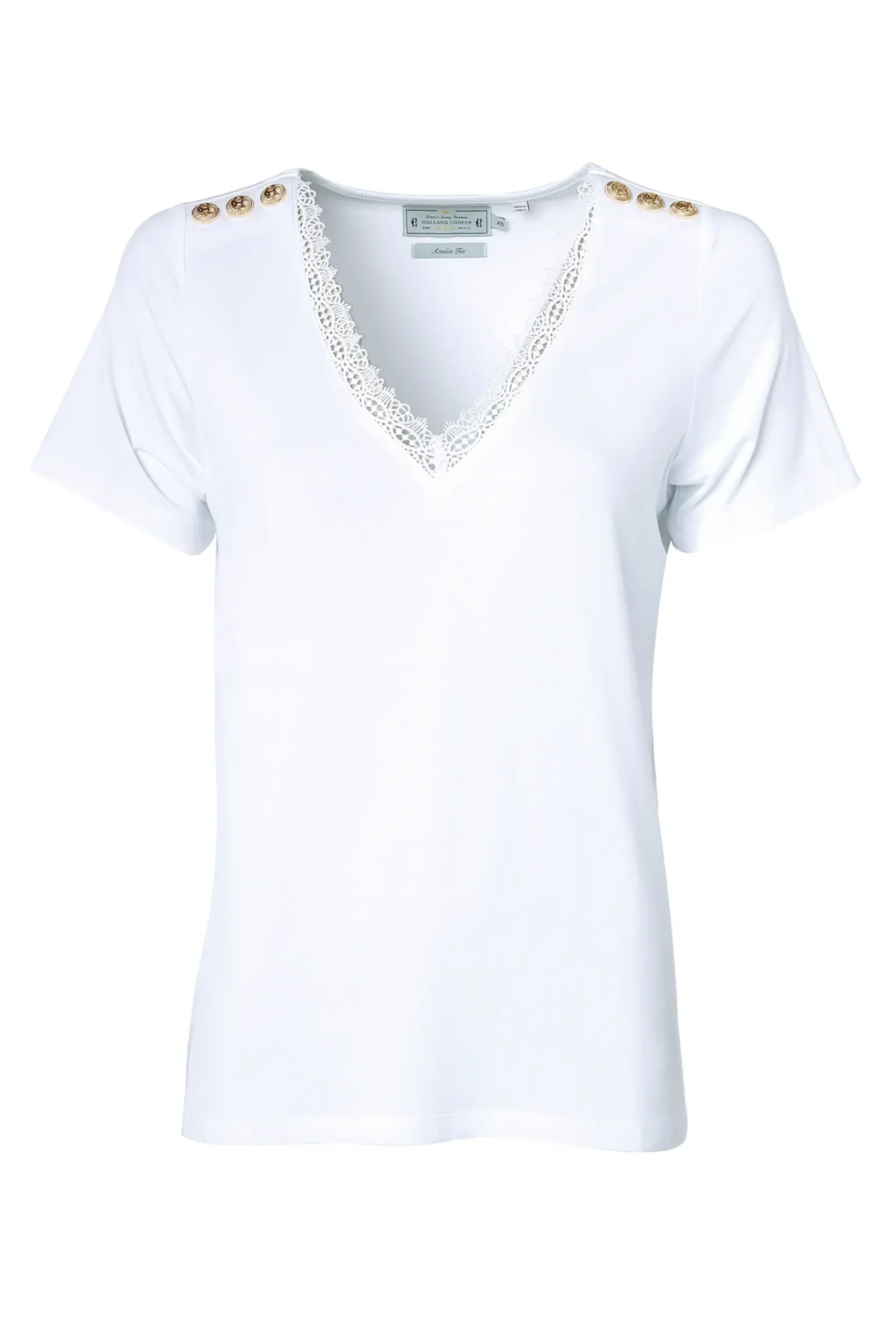 Holland Cooper Amelia Tee White Clearance