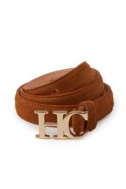 Holland Cooper Atelier Ultra Slim Belt Tan Suede Outlet
