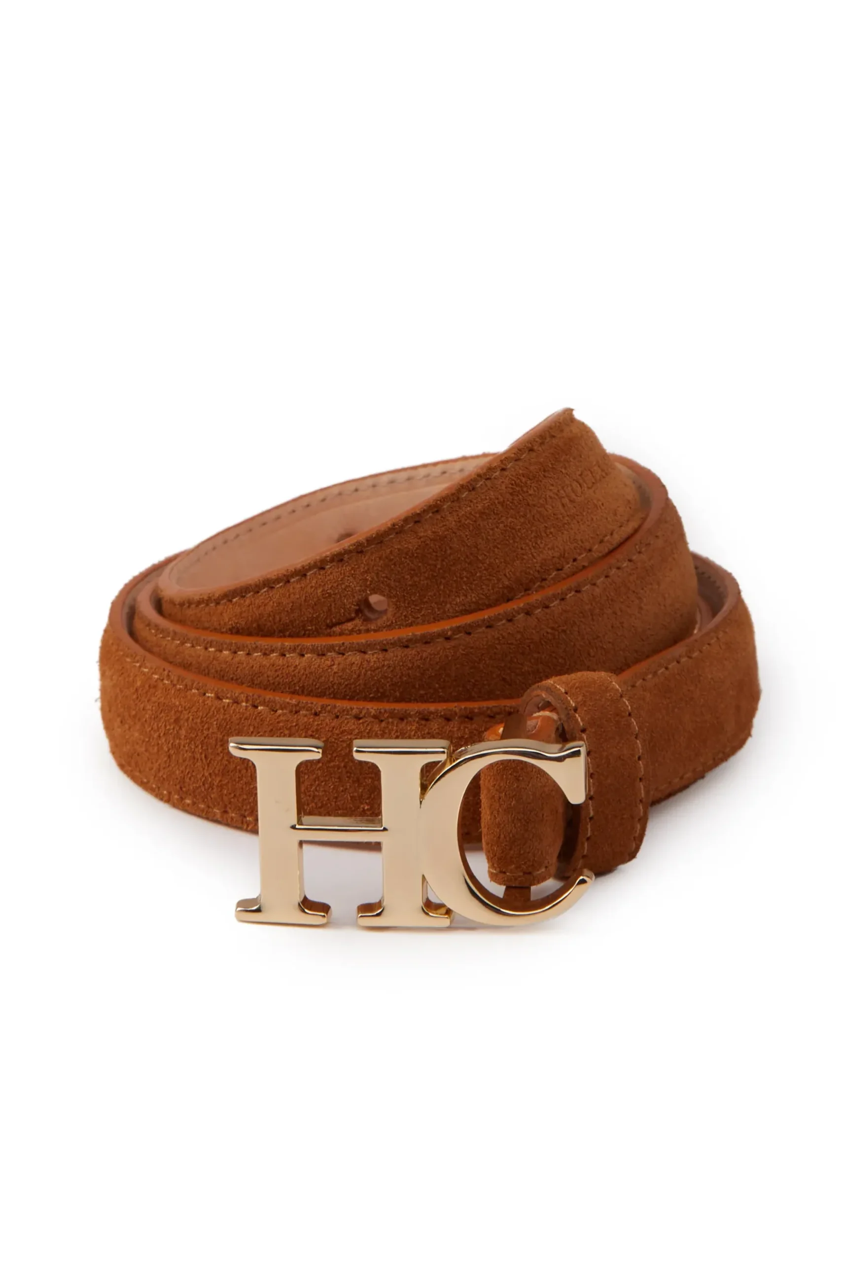 Holland Cooper Atelier Ultra Slim Belt Tan Suede Outlet