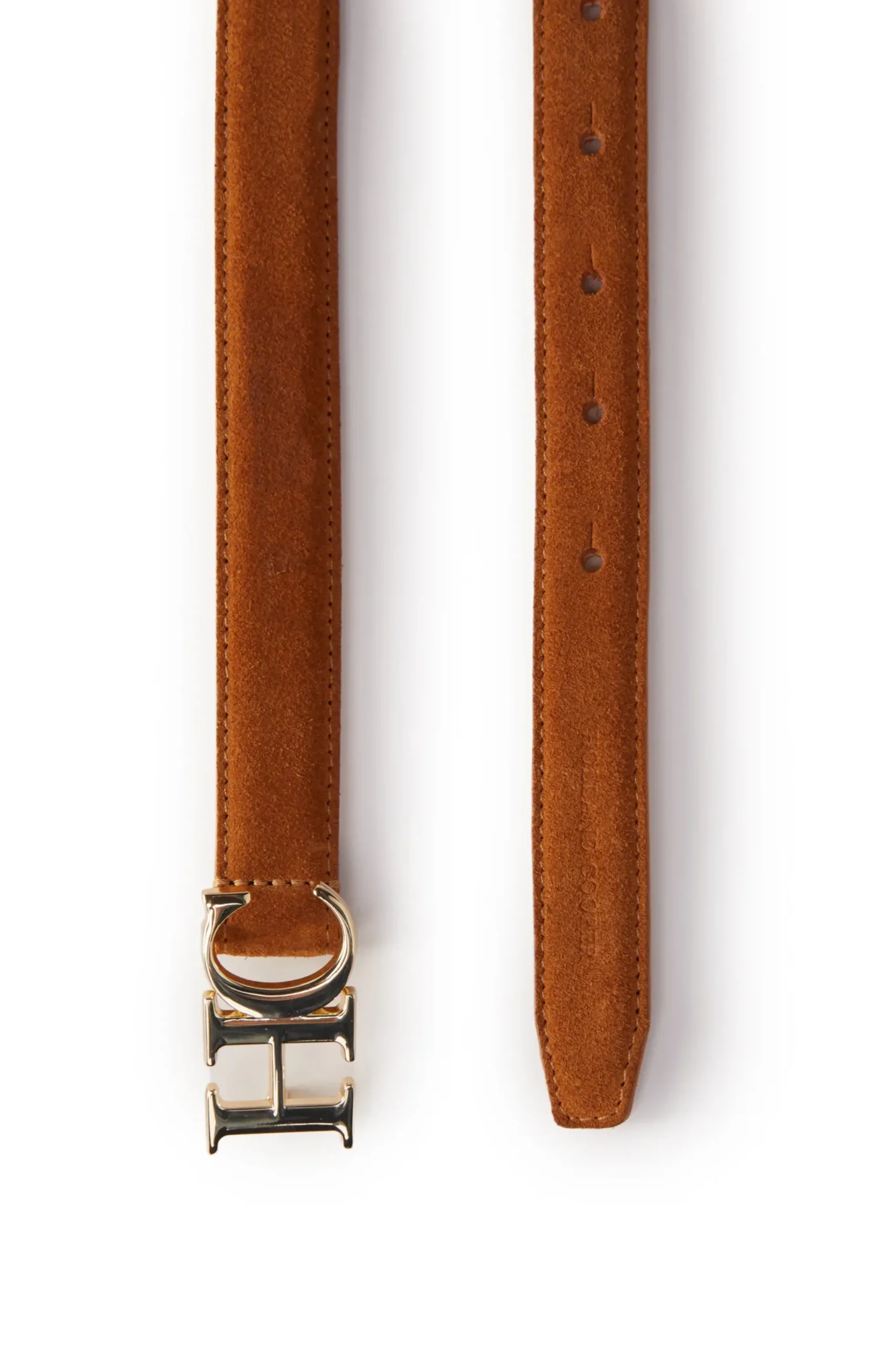 Holland Cooper Atelier Ultra Slim Belt Tan Suede Outlet