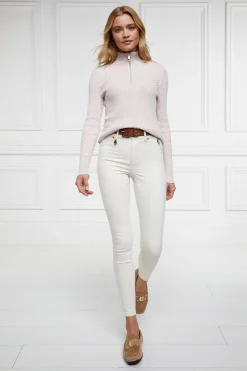 Holland Cooper Ava Half Zip Knit Soft Pink Outlet
