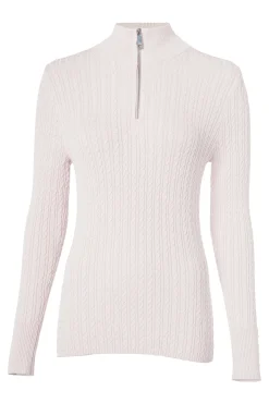 Holland Cooper Ava Half Zip Knit Soft Pink Outlet