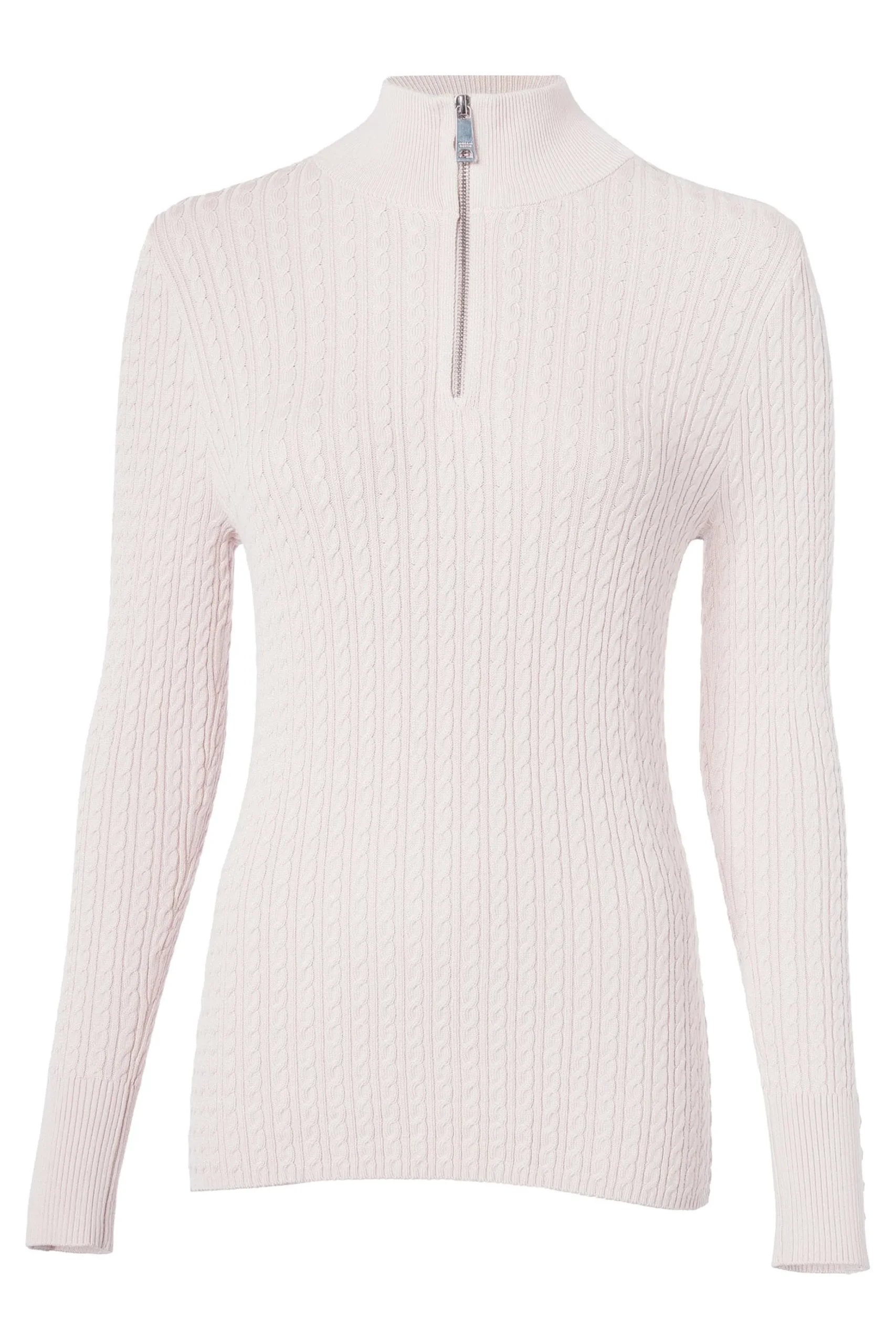 Holland Cooper Ava Half Zip Knit Soft Pink Outlet