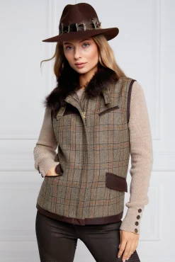 Holland Cooper Aviator Gilet Bourbon Tweed Hot