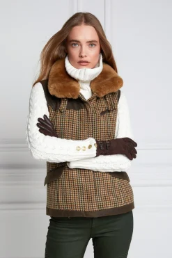 Holland Cooper Aviator Gilet Hailes Green Tweed Sale
