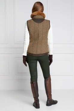 Holland Cooper Aviator Gilet Hailes Green Tweed Sale