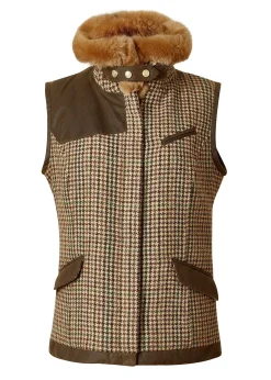 Holland Cooper Aviator Gilet Hailes Green Tweed Sale