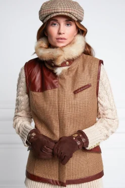 Holland Cooper Aviator Gilet Tawny Clearance