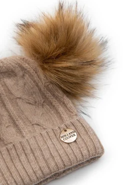 Holland Cooper Baby Bobble Hat Camel Clearance