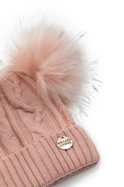 Holland Cooper Baby Bobble Hat Soft Pink Hot