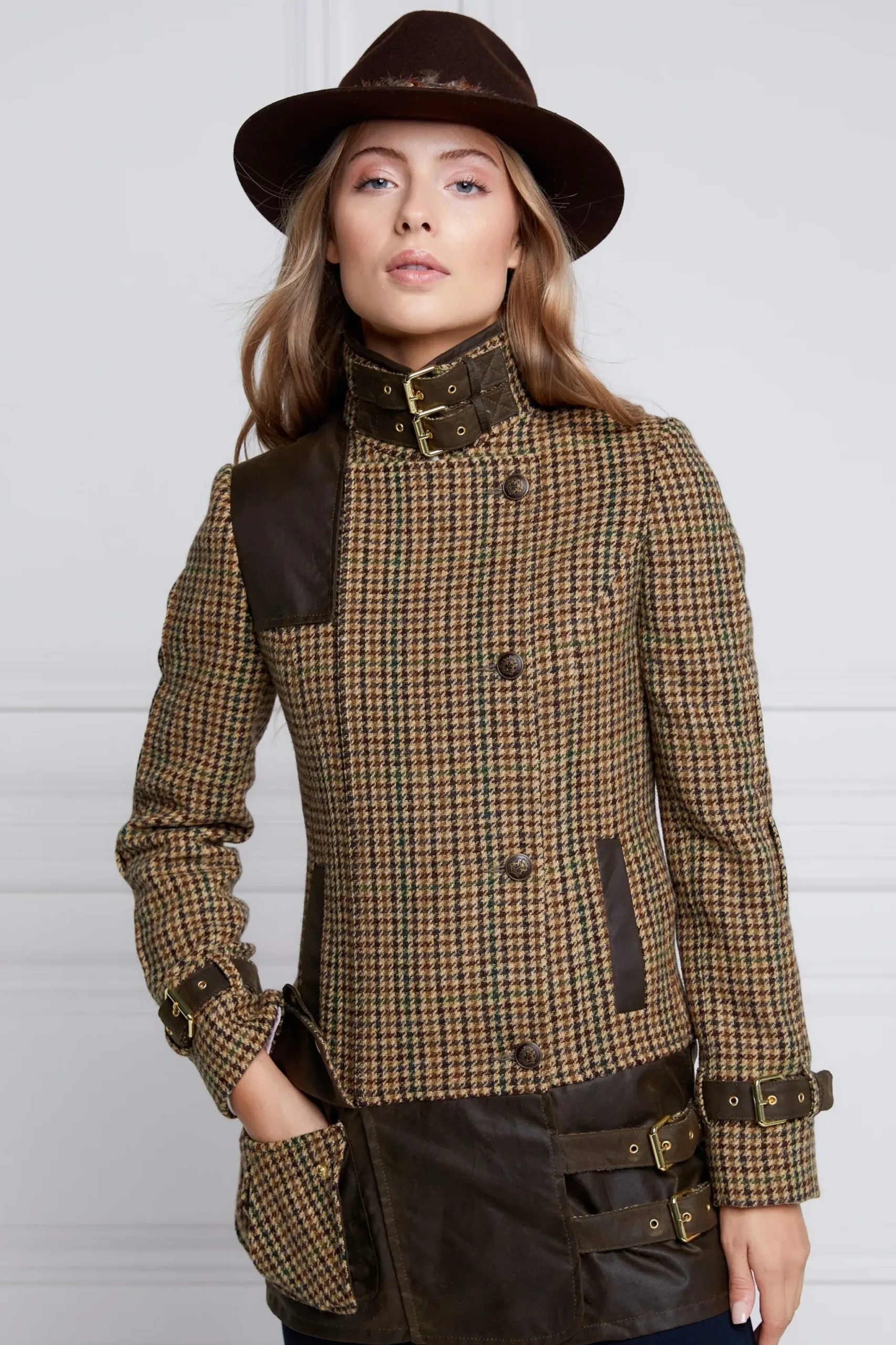 Holland Cooper Balmoral Field Jacket Hailes Green Tweed