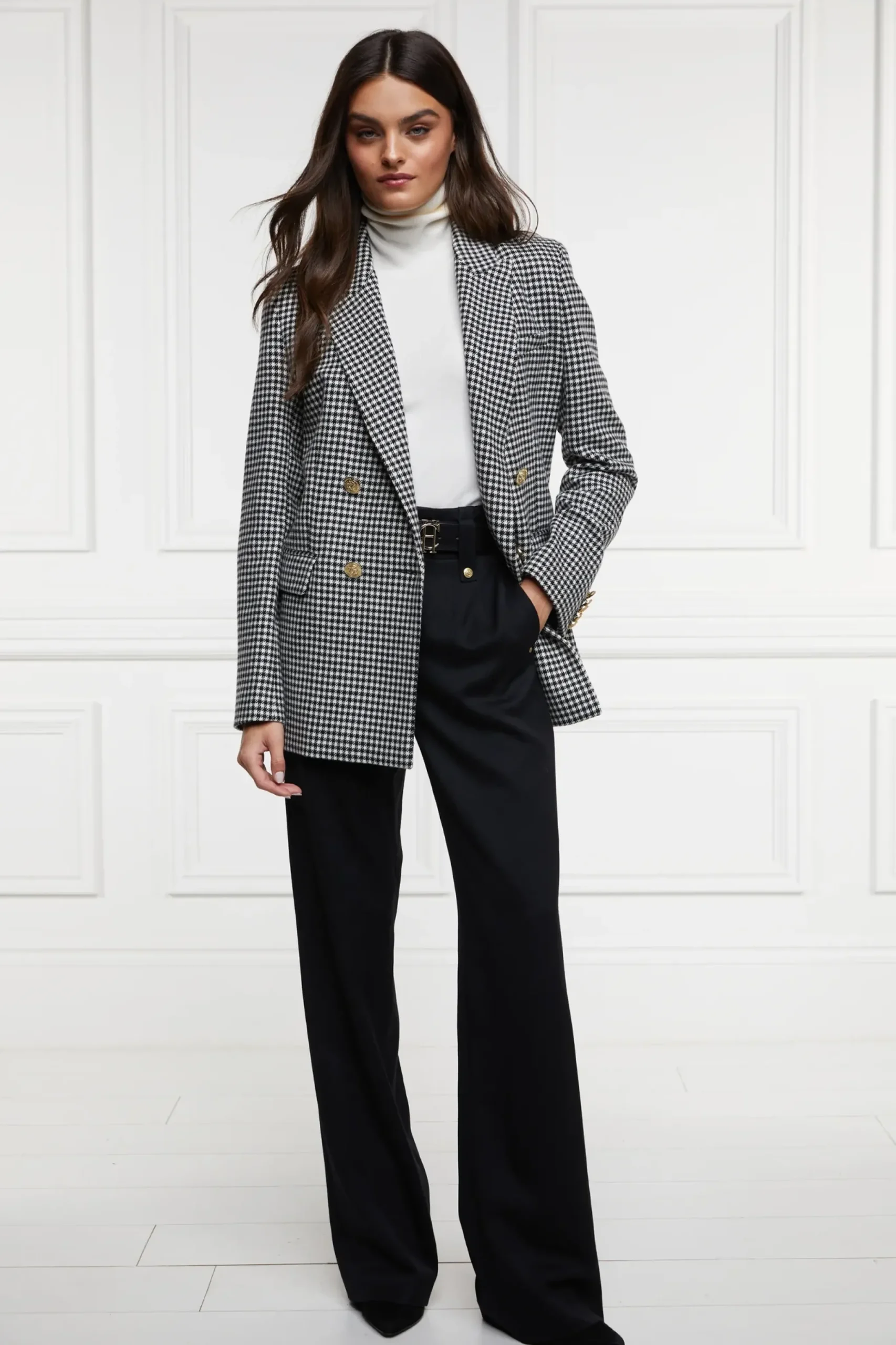 Holland Cooper Belgravia Blazer Black & White Puppy Tooth
