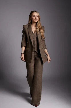 Holland Cooper Belgravia Blazer Large Scale Brown Herringbone Best