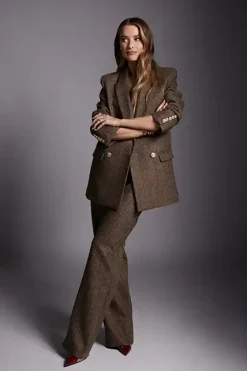 Holland Cooper Belgravia Blazer Large Scale Brown Herringbone Best