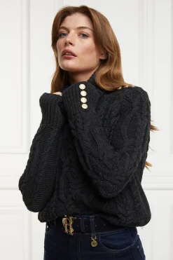 Holland Cooper Belgravia Cable Knit Dark Grey Marl