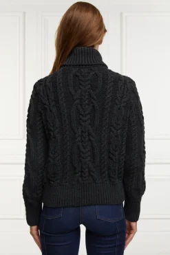 Holland Cooper Belgravia Cable Knit Dark Grey Marl