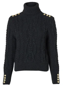 Holland Cooper Belgravia Cable Knit Dark Grey Marl