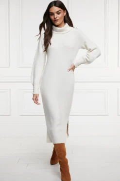 Holland Cooper Berkeley Roll Neck Dress Natural Clearance