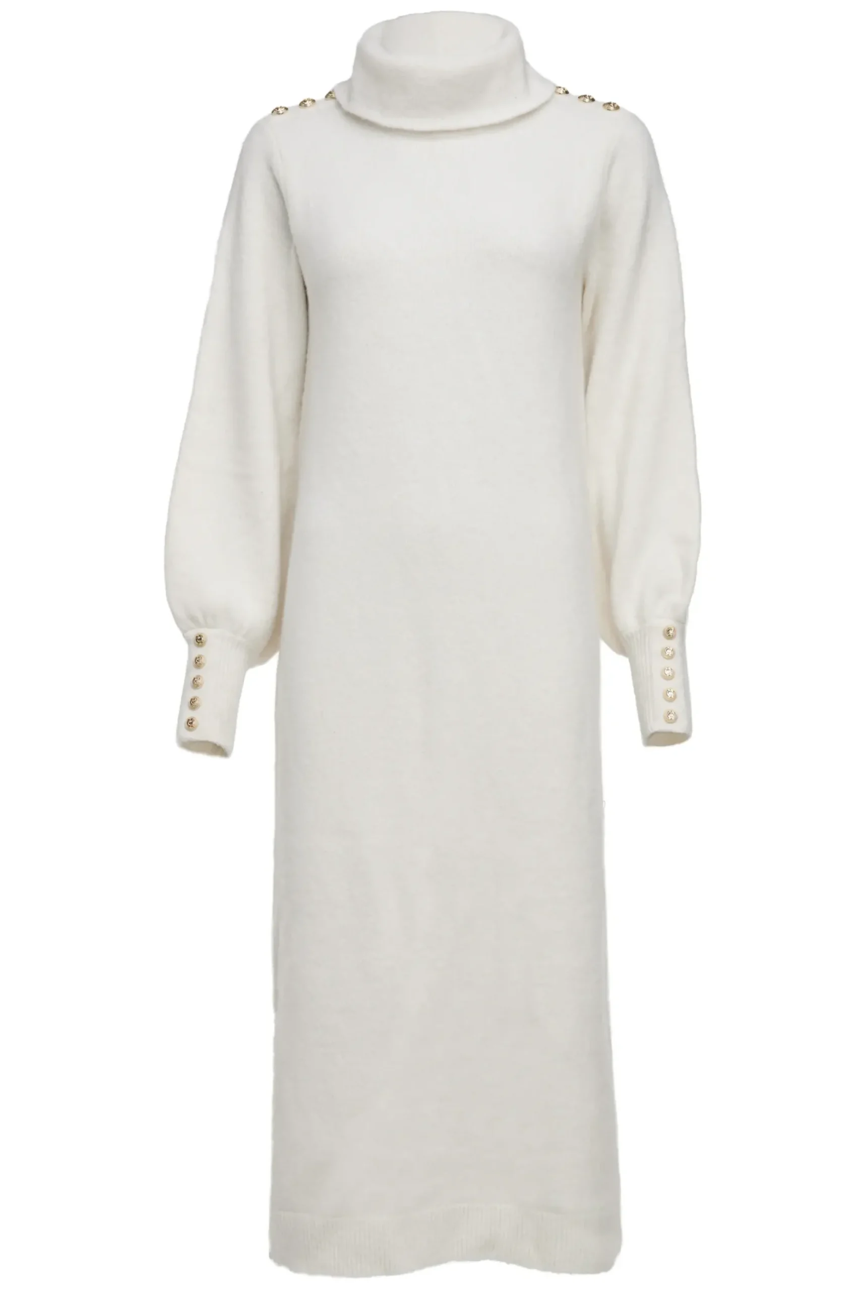 Holland Cooper Berkeley Roll Neck Dress Natural Clearance