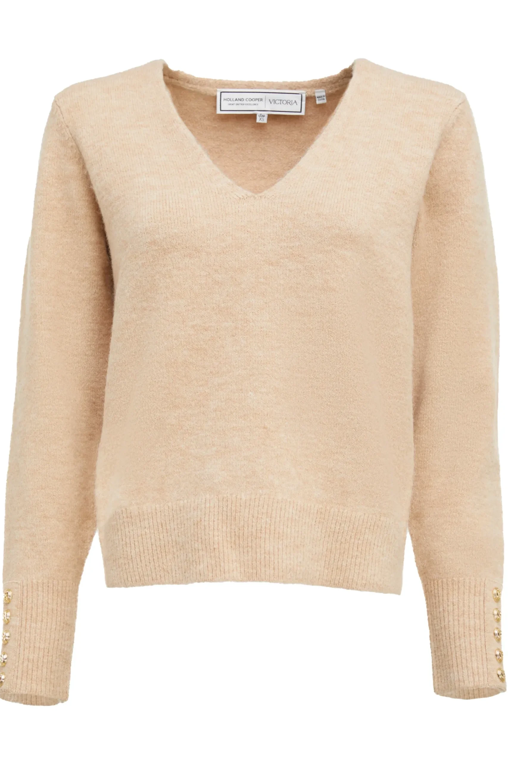 Holland Cooper Berkeley V-Neck Knit Camel Discount
