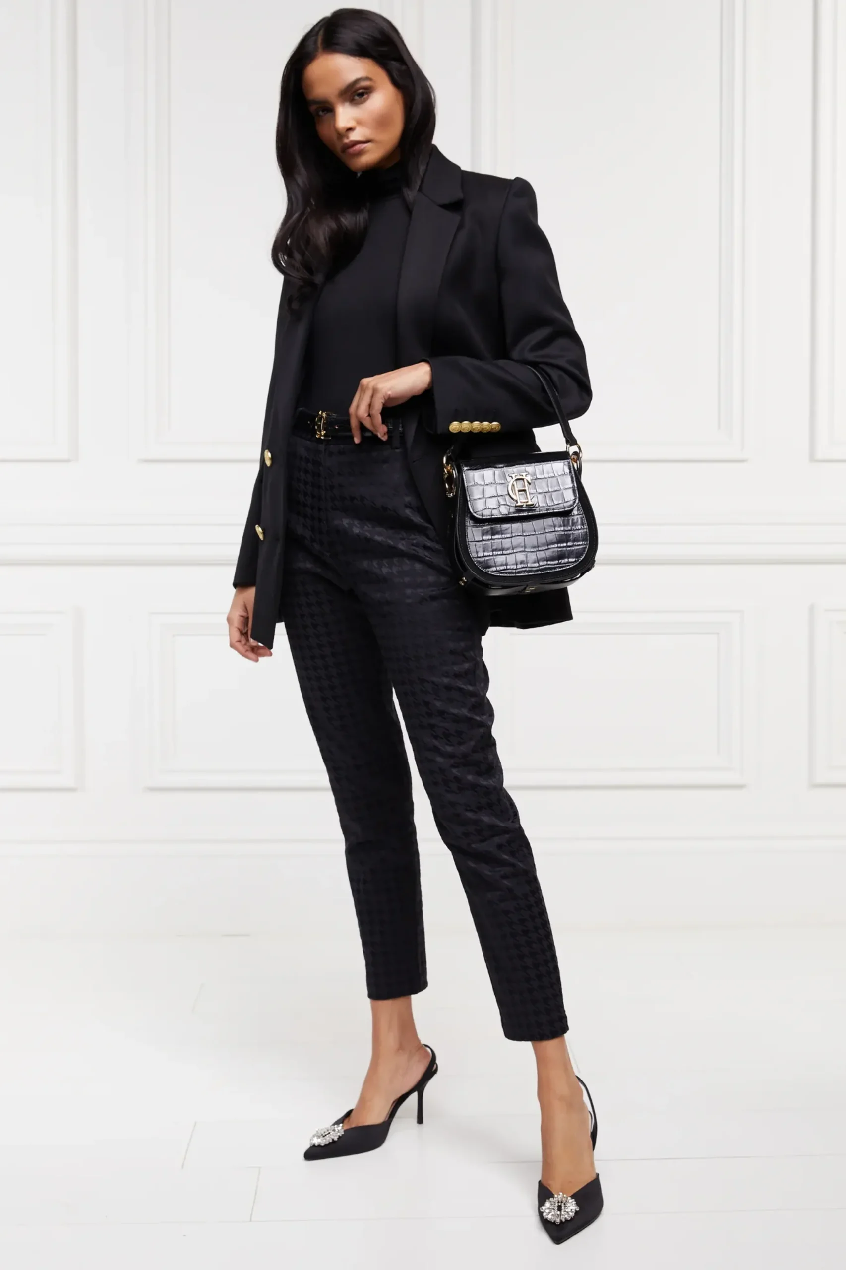 Holland Cooper Bexley Tailored Trouser Houndstooth Jacquard Online