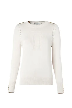 Holland Cooper Bibury Crew Neck Knit Almond Hot
