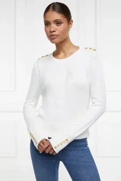 Holland Cooper Bibury Crew Neck Knit Natural New