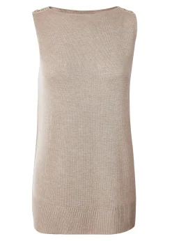 Holland Cooper Boat Neck Vest Camel New