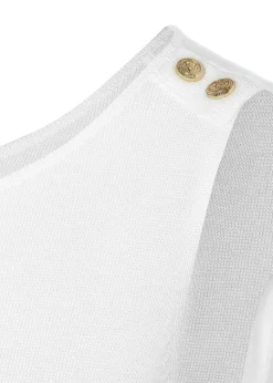 Holland Cooper Boat Neck Vest Oyster New