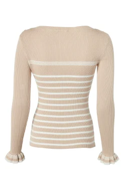 Holland Cooper Bretton Boat Neck Knit Light Camel Clearance