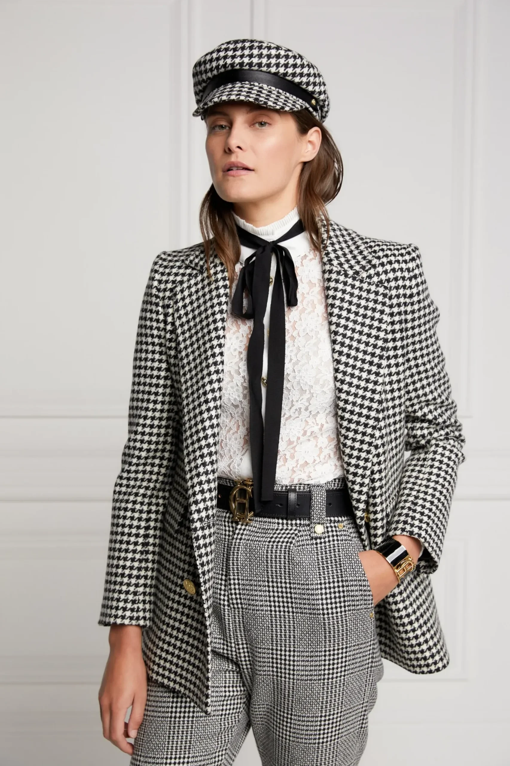 Holland Cooper Bretton Hat Houndstooth Clearance