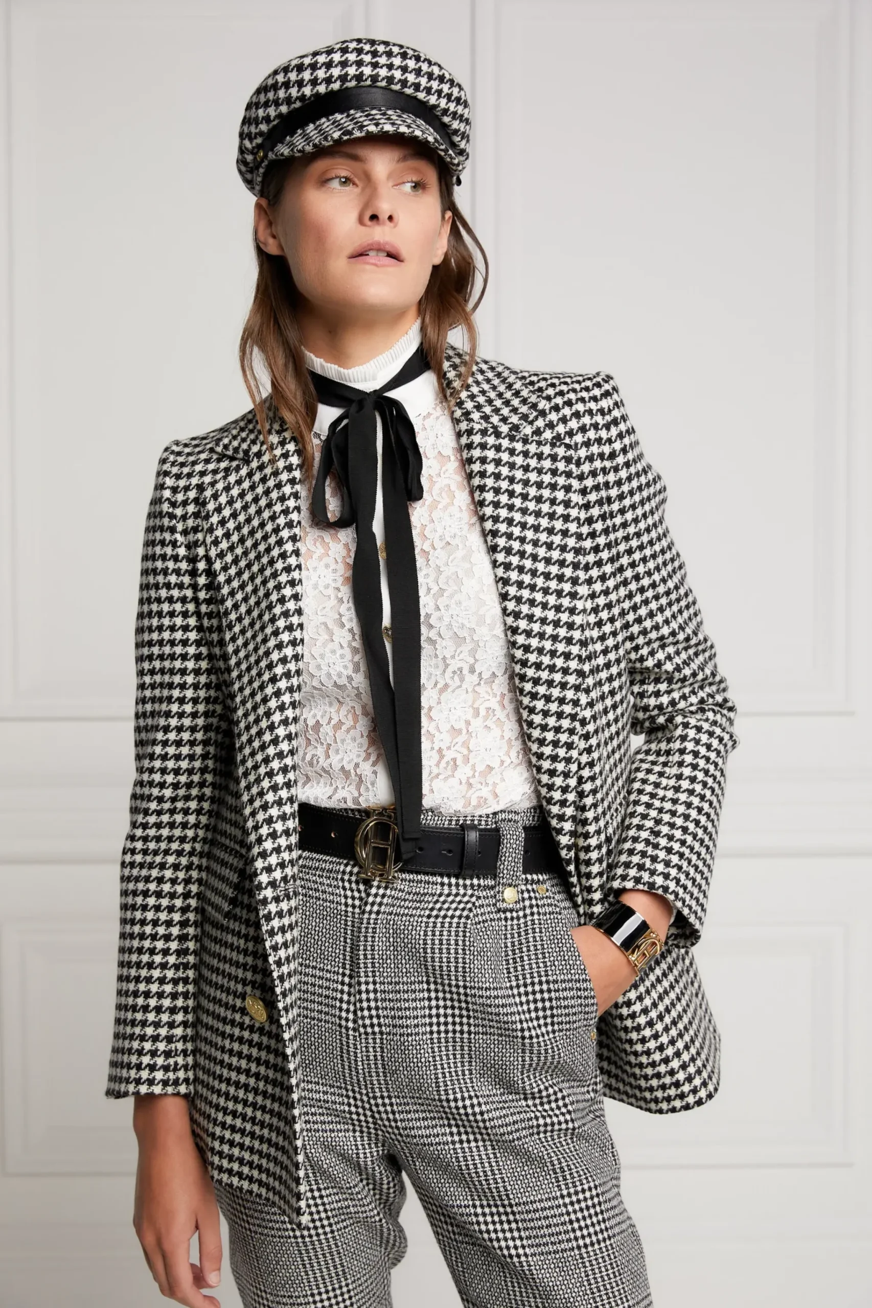 Holland Cooper Bretton Hat Houndstooth Clearance