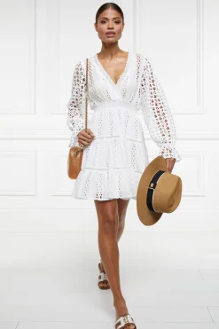 Holland Cooper Broderie Lace V-Neck Dress