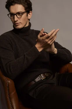 Holland Cooper Byron Roll Neck Knit Chocolate Outlet