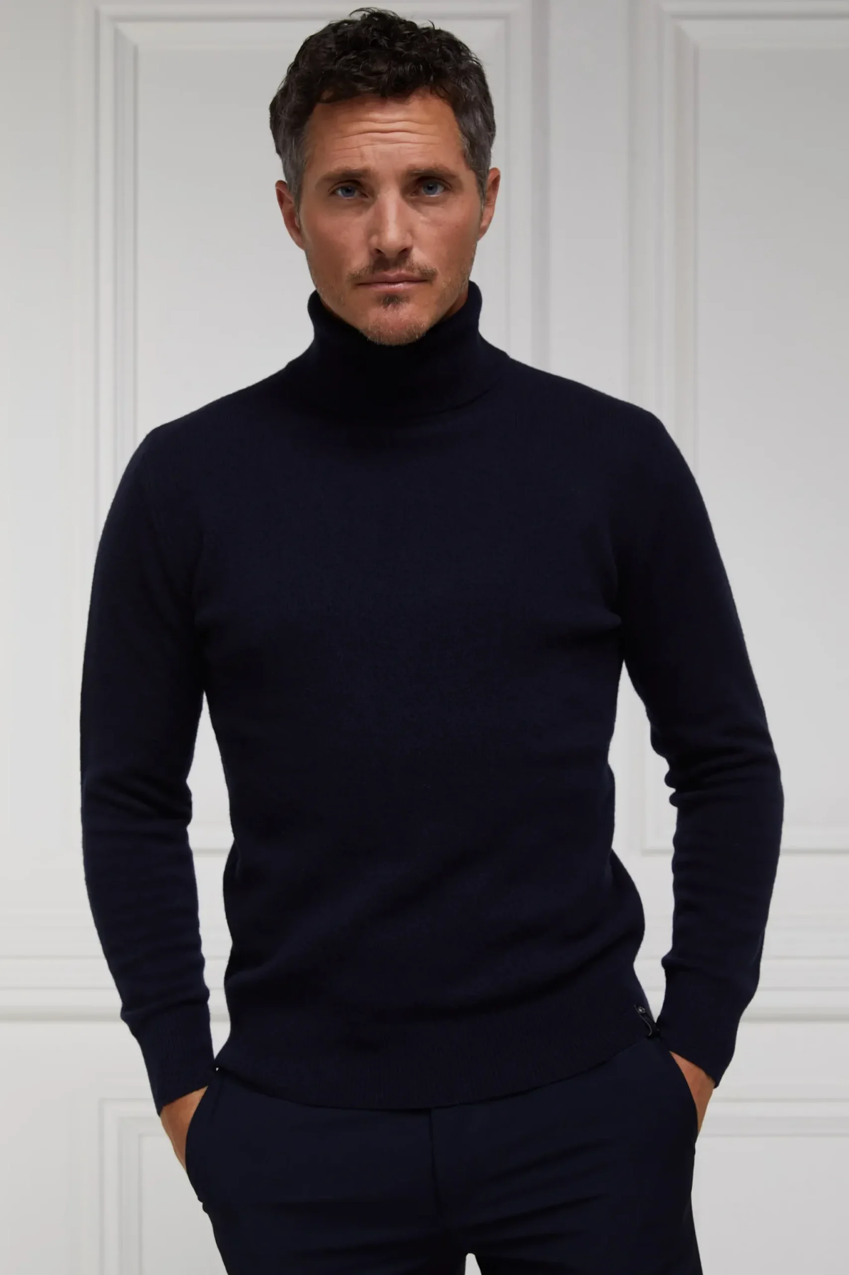 Holland Cooper Byron Roll Neck Knit Navy Best