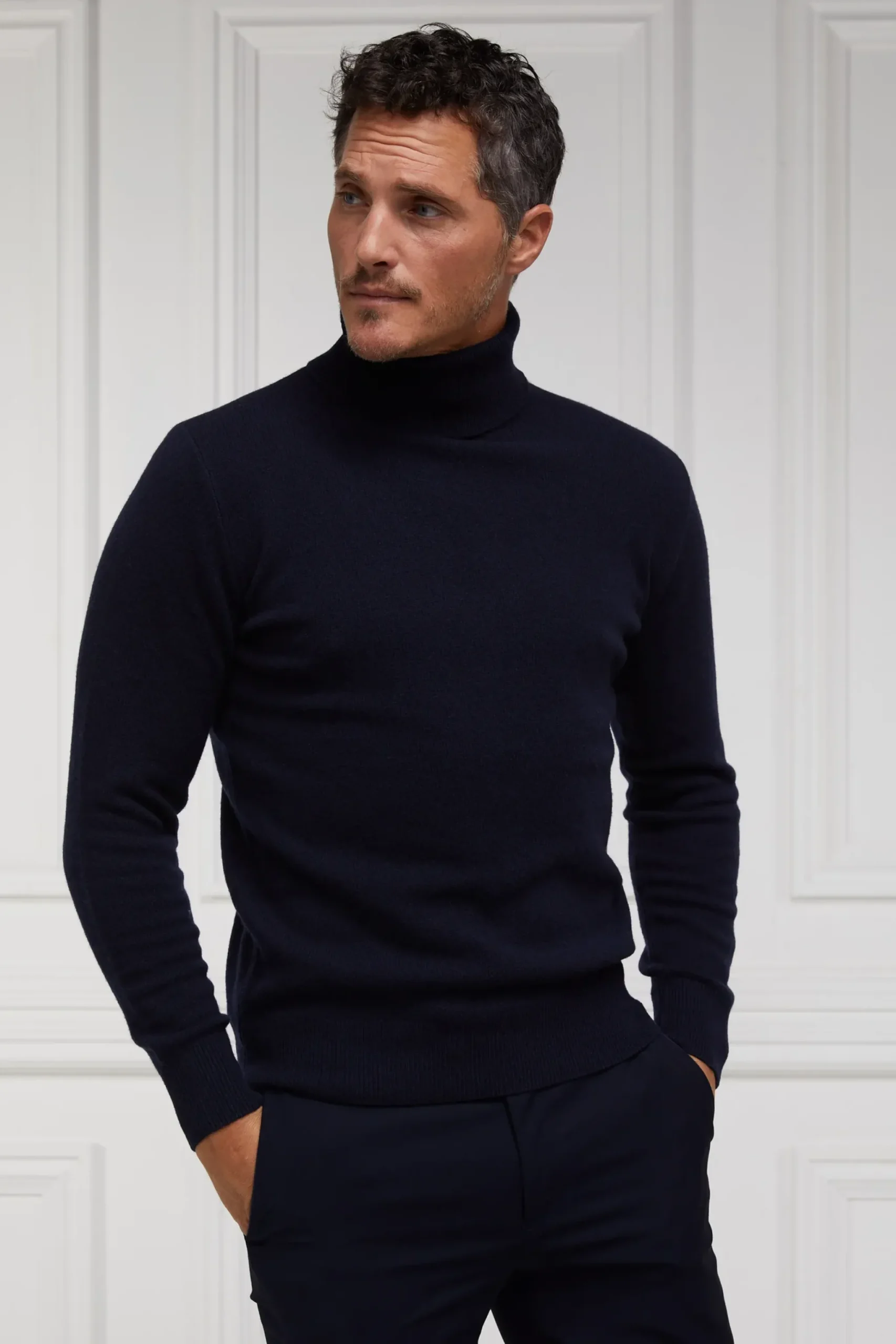 Holland Cooper Byron Roll Neck Knit Navy Best