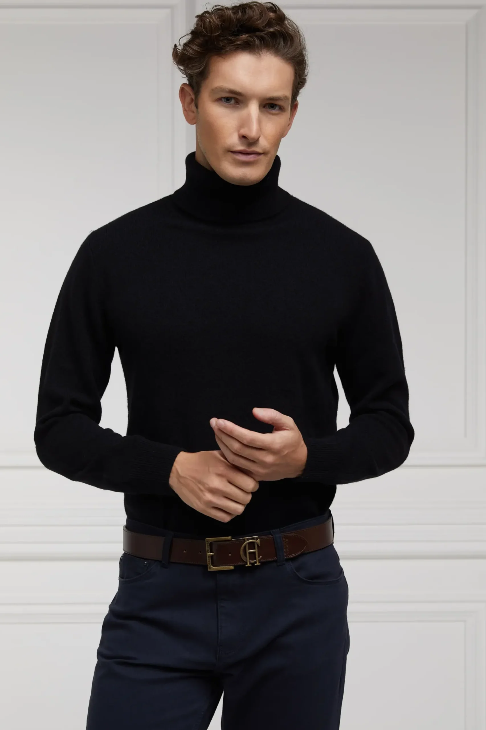 Holland Cooper Byron Roll Neck Knit Black Hot