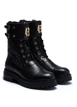 Holland Cooper Camden Biker Boot Black Clearance
