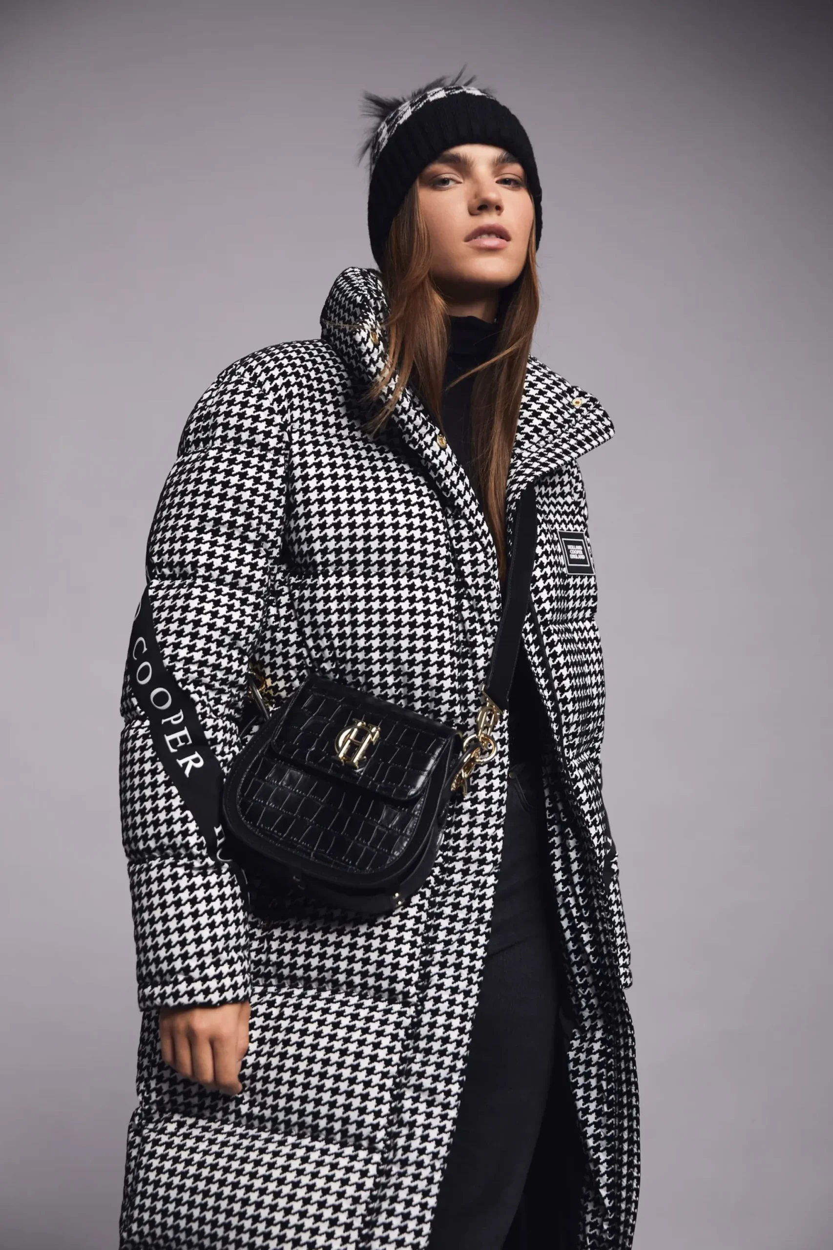 Holland Cooper Camden Longline Coat Houndstooth Discount