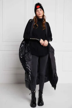 Holland Cooper Camden Longline Coat Black New