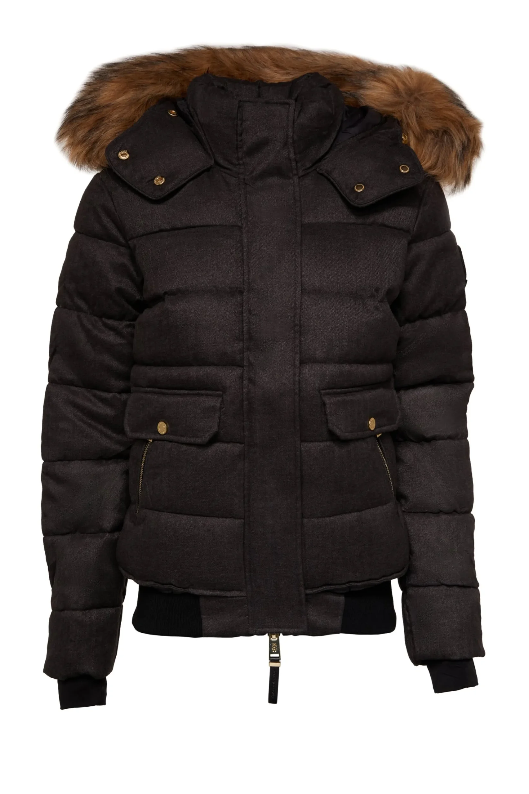 Holland Cooper Cervinia Puffer Charcoal Tweed Online