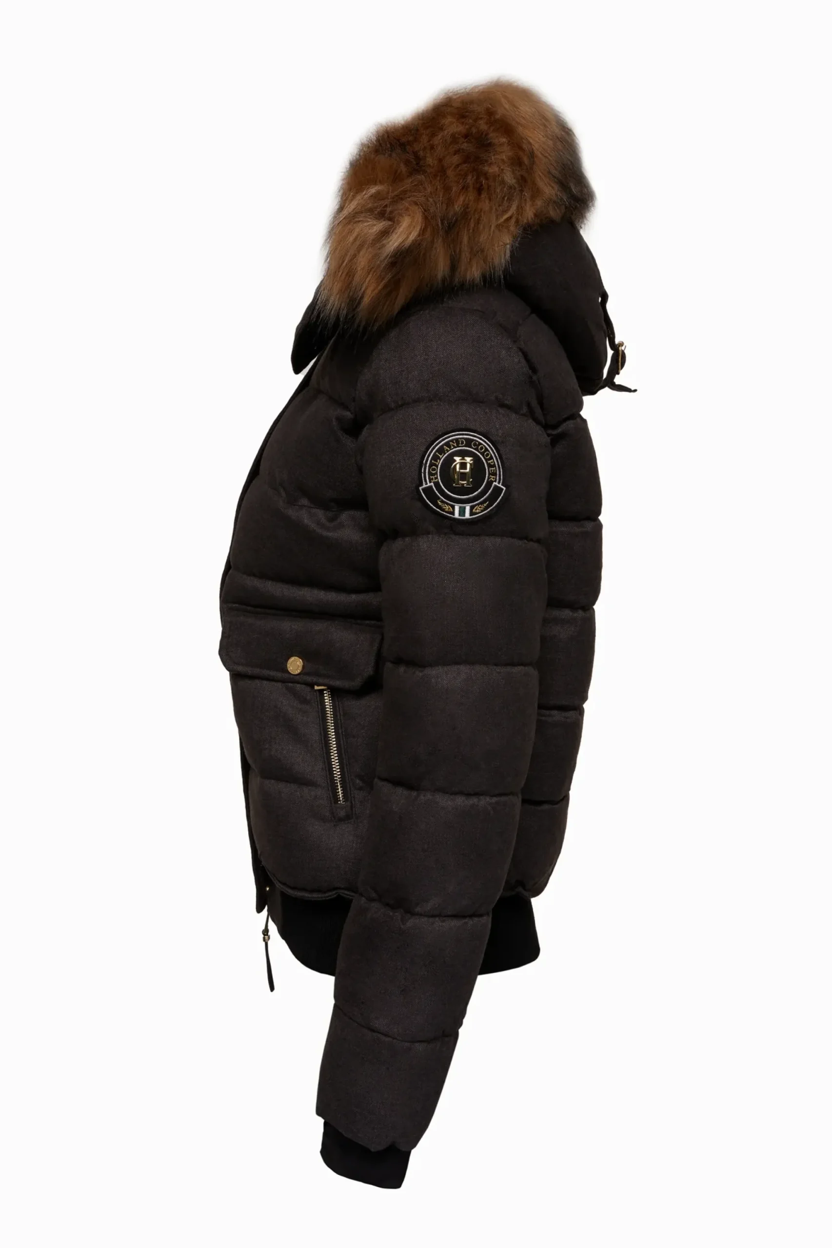 Holland Cooper Cervinia Puffer Charcoal Tweed Online