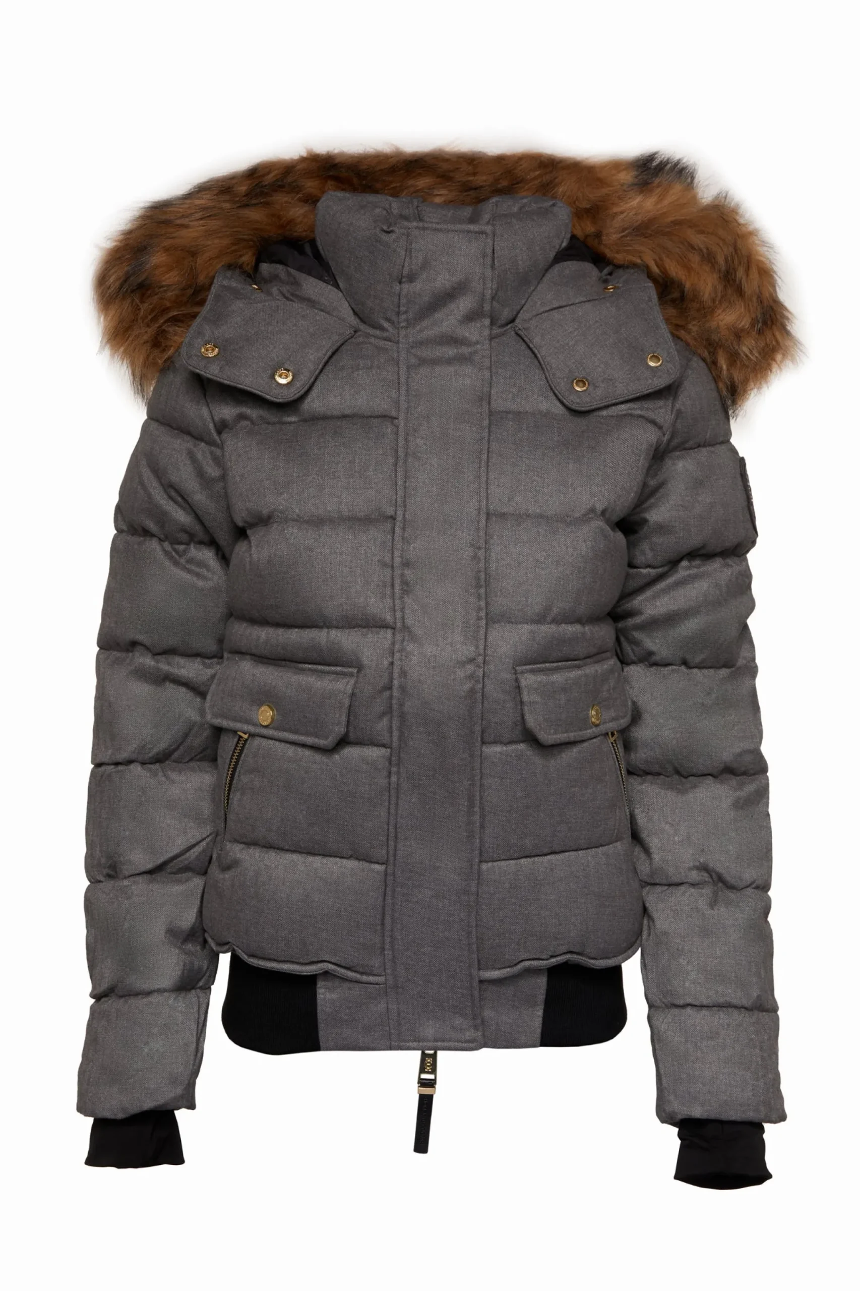 Holland Cooper Cervinia Puffer Light Grey Tweed New