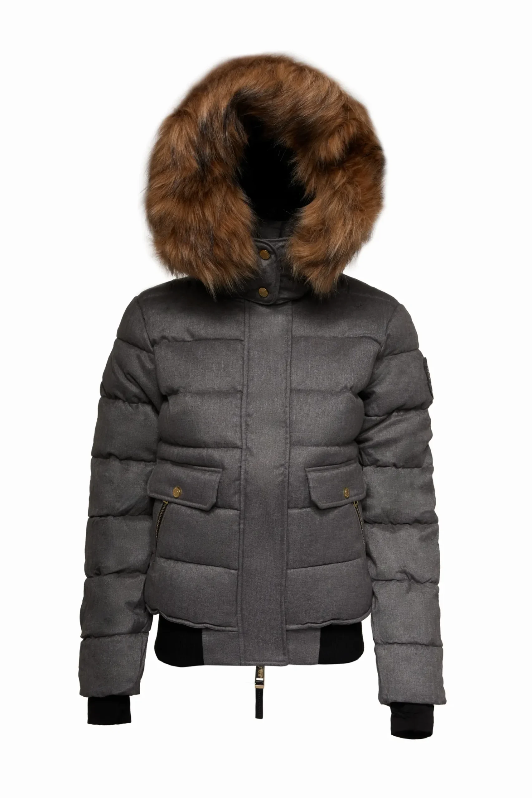 Holland Cooper Cervinia Puffer Light Grey Tweed New
