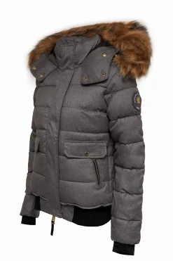 Holland Cooper Cervinia Puffer Light Grey Tweed New