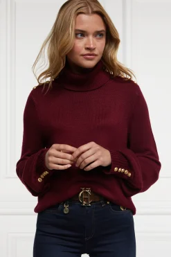 Holland Cooper Chamonix Roll Neck Knit Wine