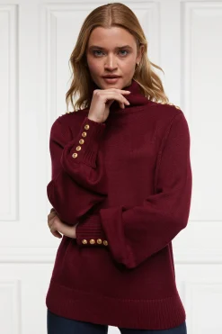 Holland Cooper Chamonix Roll Neck Knit Wine